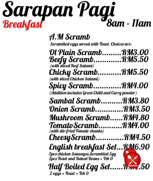 breakfast menu Breakfast Menu Tumes Cafe